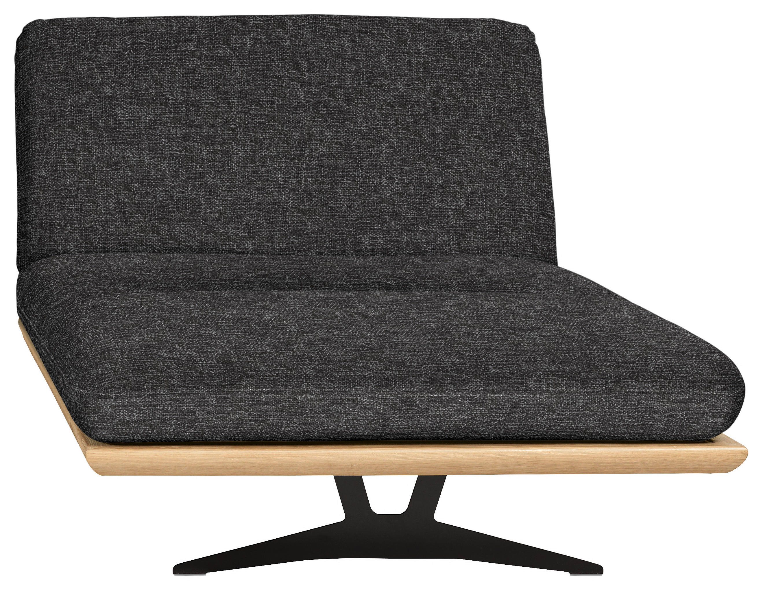 OTTOMANE in Webstoff Anthrazit  - Anthrazit/Beige, Design, Holz/Textil (114/92/165-218cm) - Dieter Knoll