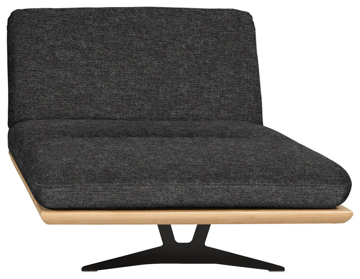 OTTOMANE in Webstoff Anthrazit  - Anthrazit/Beige, Design, Holz/Textil (114/92/165-218cm) - Dieter Knoll