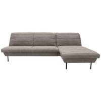 ECKSOFA in Webstoff Braun, Beige  274/168 cm  - Beige/Schwarz, Design, Textil/Metall (274/168cm) - LOOKS by W.Joop
