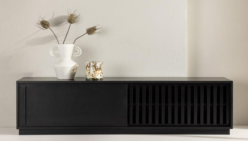 TV-BÄNK 180/45/40 cm  - svart, Design, trämaterial (180/45/40cm) - Best Price