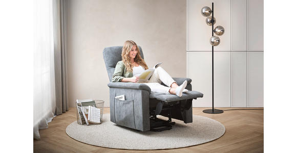 RELAXSESSEL Webstoff Relaxfunktion - Schwarz/Grau, KONVENTIONELL, Kunststoff/Textil (78/110/93cm) - Cantus