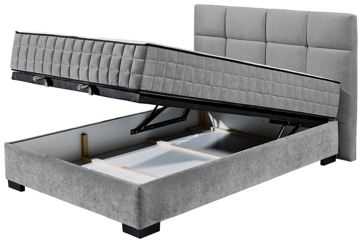 BOXBETT 140/200 cm  in Anthrazit  - Anthrazit/Schwarz, Modern, Holzwerkstoff/Kunststoff (140/200cm) - MID.YOU