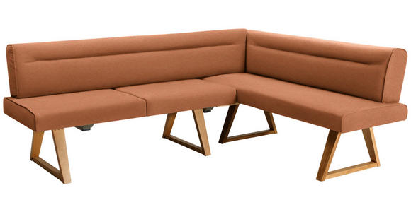 ECKBANK 230/170 cm  in Eichefarben, Cognac  - Eichefarben/Cognac, KONVENTIONELL, Holz/Textil (230/170cm) - Moderano