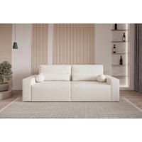 SCHLAFSOFA BRAZIL SOFA in Bouclé Weiß  - Schwarz/Weiß, Design, Textil (248/92/110cm) - MID.YOU