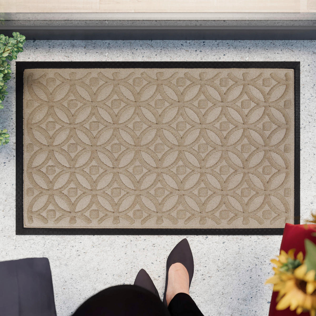 FUßMATTE 60/90 cm Midnight Mosaic  - Ecru, KONVENTIONELL, Kunststoff/Textil (60/90cm) - WECON HOME