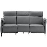 TRAPEZSOFA in Mikrofaser Grau  - Schwarz/Grau, Konventionell, Textil/Metall (221/103/95cm) - Dieter Knoll