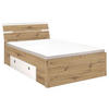 POSTEĽ S ÚLOŽNÝM PRIESTOROM, 140/200 cm biela, dub artisan - čierna/biela, Konventionell, kompozitné drevo/plast (140/200cm) - MID.YOU