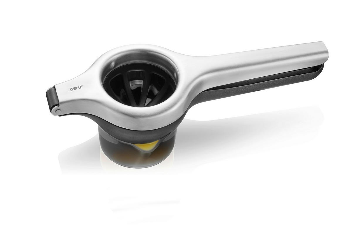 ZITRONENPRESSE LEMON PRO  - Edelstahlfarben/Schwarz, Basics, Kunststoff/Metall (27/9,7/8,7cm) - Gefu