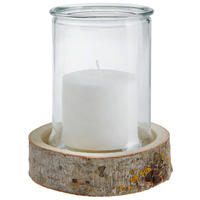 WINDLICHT - Weiss, Basics, Glas/Naturmaterialien (18/20,5cm) - Ambia Home