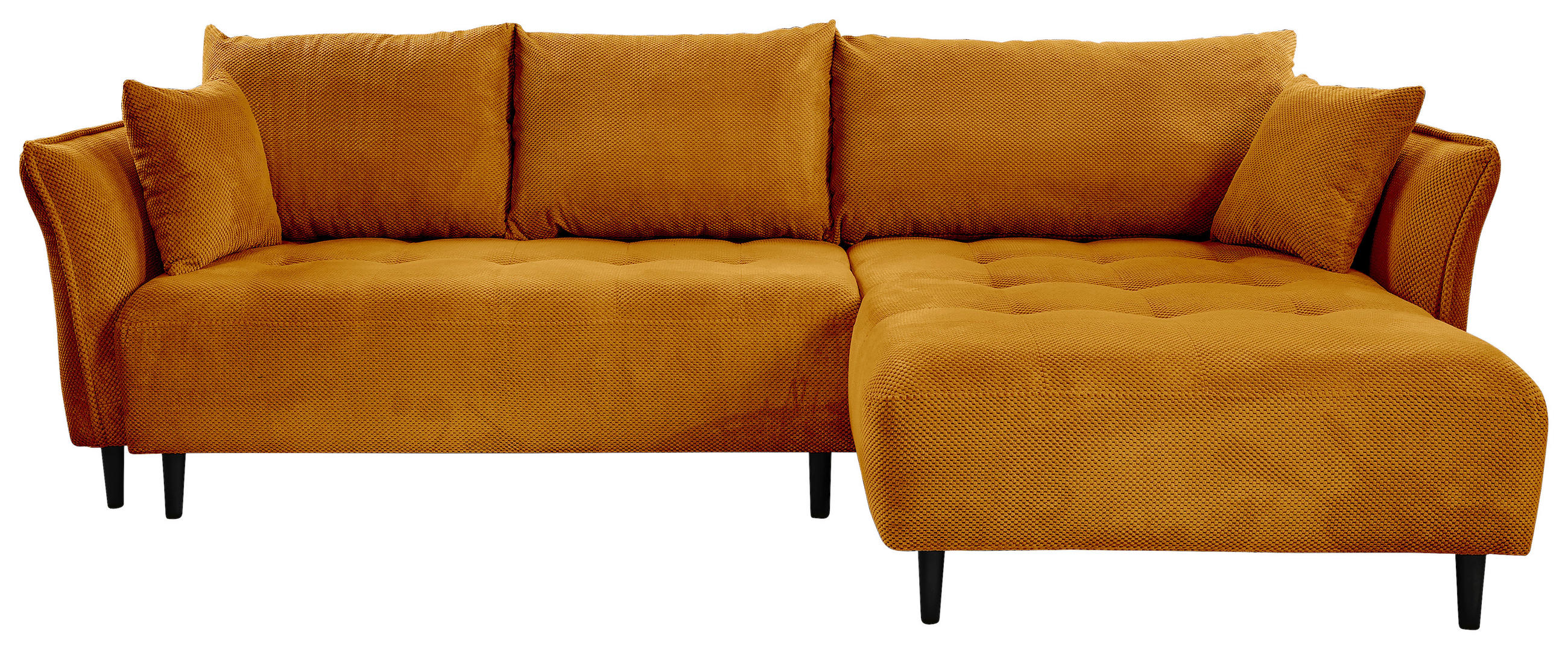 ECKSOFA in Chenille Currygelb  - Currygelb/Schwarz, KONVENTIONELL, Holz/Textil (290/160cm) - Carryhome