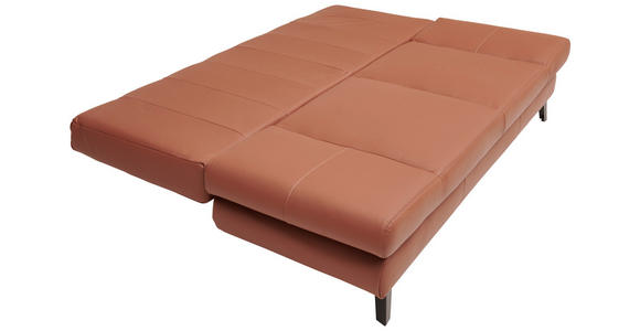 SCHLAFSOFA in Echtleder Braun  - Schwarz/Braun, Design, Leder/Metall (200/85/90cm) - Novel