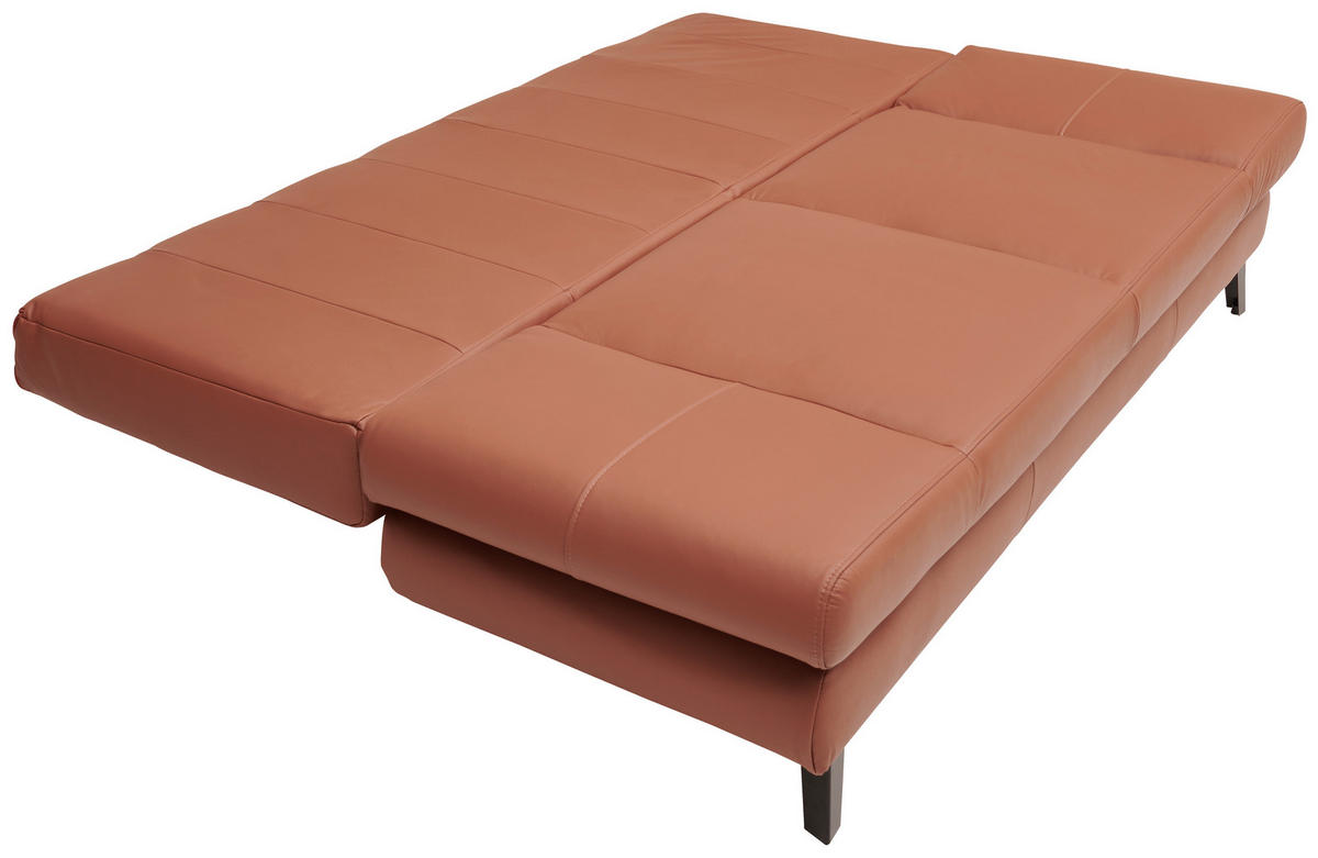 SCHLAFSOFA in Echtleder Braun  - Schwarz/Braun, Design, Leder/Metall (200/85/90cm) - Novel