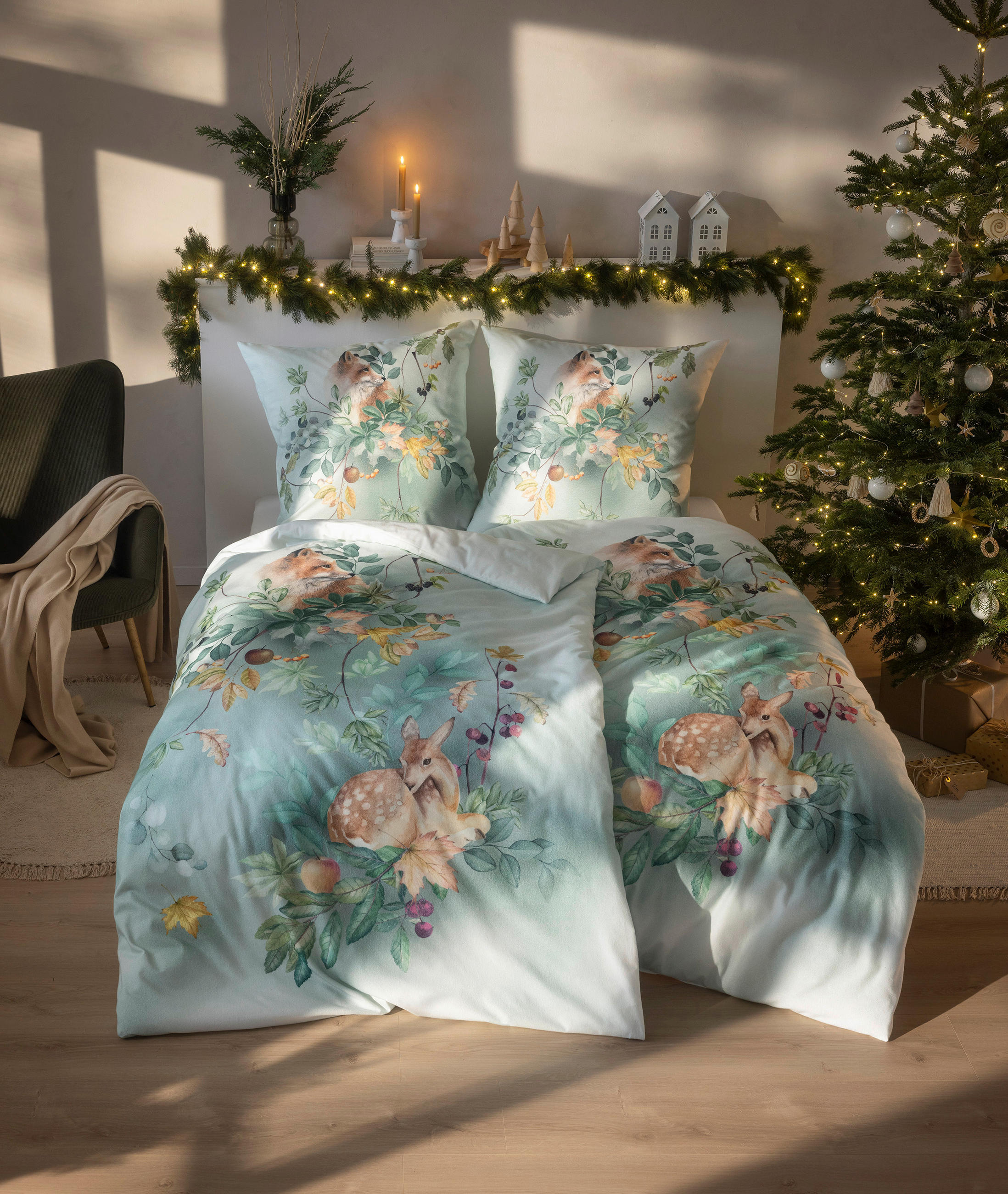 BETTWÄSCHE Impulse Flanell 155/200 cm  - Grün, Design, Textil (155/200cm) - Estella