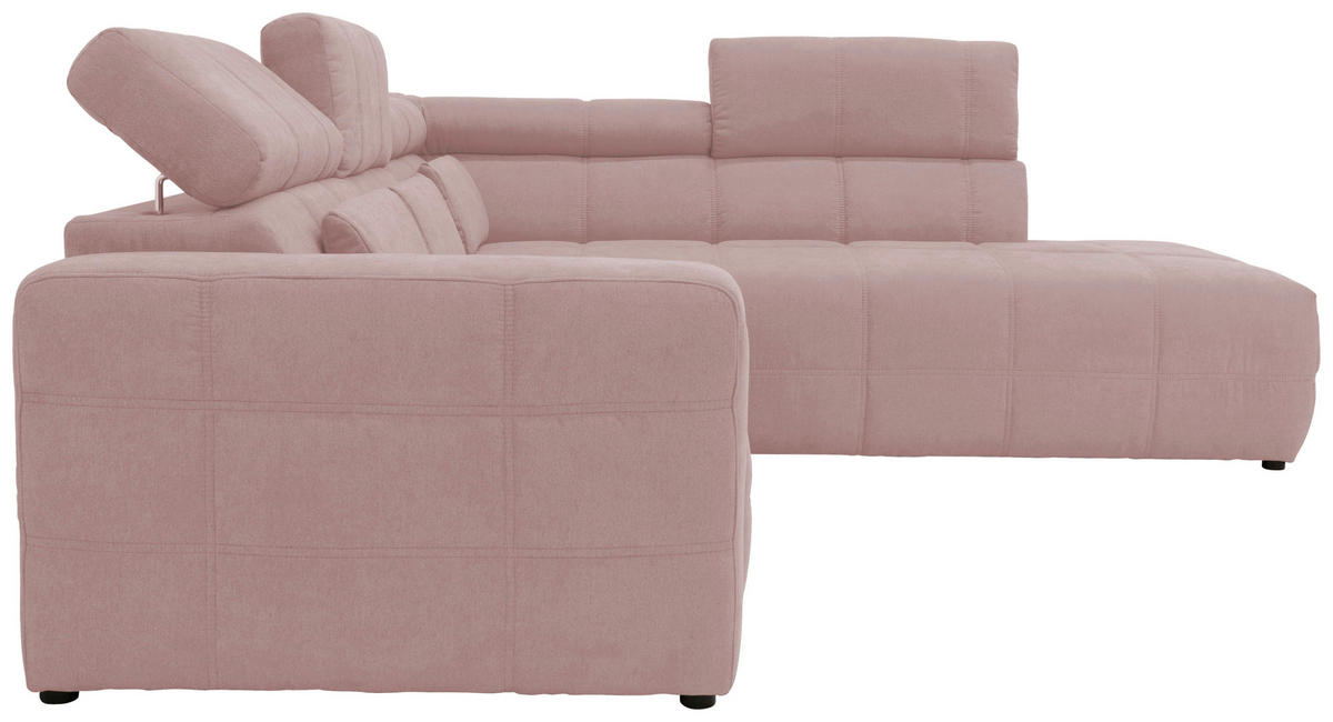 ECKSOFA Rosa Mikrofaser  - Schwarz/Rosa, Design, Kunststoff/Textil (275/228cm) - MID.YOU