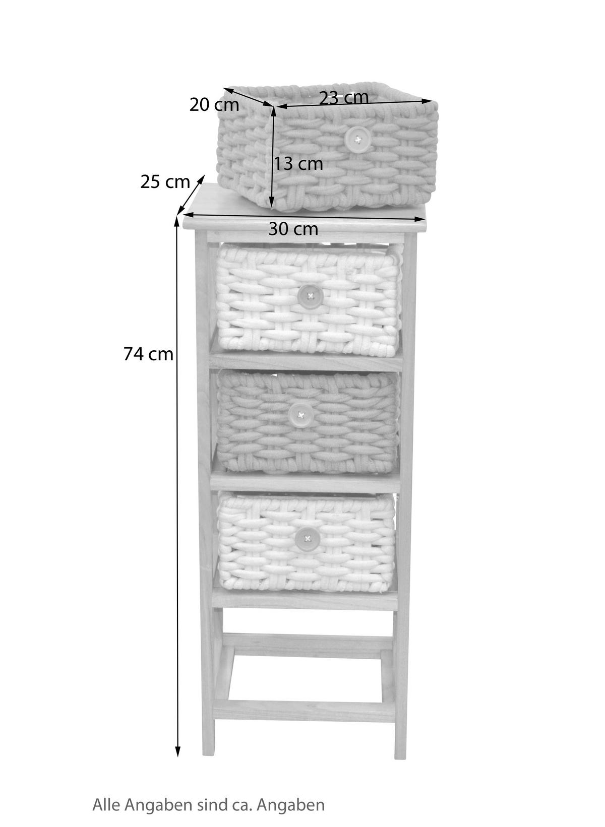 KOMMODE  in  - Creme/Hellgrau, Design, Holz/Textil (25/30/74cm) - MID.YOU
