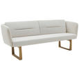 SITZBANK 224/91/69 cm Flachgewebe Beige massiv Holz  - Eichefarben/Beige, Design, Holz/Textil (224/91/69cm) - Valnatura