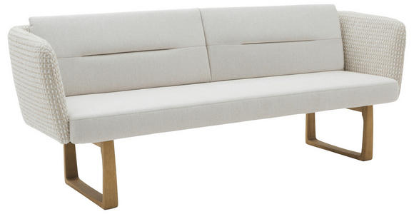 SITZBANK 224/91/69 cm Flachgewebe Beige massiv Holz  - Eichefarben/Beige, Design, Holz/Textil (224/91/69cm) - Valnatura