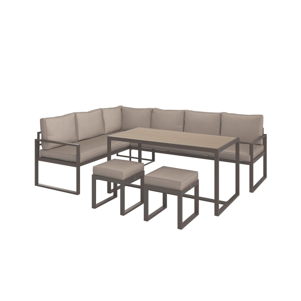 VRTNA GARNITURA   metal, plastika  smeđa    - smeđa, Moderno, metal/plastika (176/240,5cm) - Ambia Garden