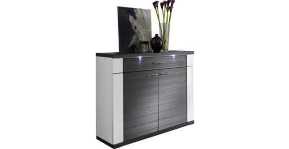 KOMMODE in 129/107/42 cm - Chromfarben/Graphitfarben, Design, Holzwerkstoff/Kunststoff (129/107/42cm) - Xora