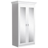 DREHTÜRENSCHRANK 108/210/64 cm,  in Klar, Weiß, 2-türig  - Klar/Weiß, ROMANTIK / LANDHAUS, Glas/Holz (108/210/64cm) - Boxxx