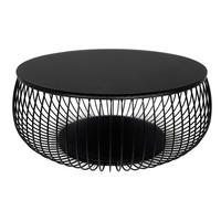 COUCHTISCH in Metall, Glas 86/86/35 cm  - Schwarz, Design, Glas/Metall (86/86/35cm) - Livetastic