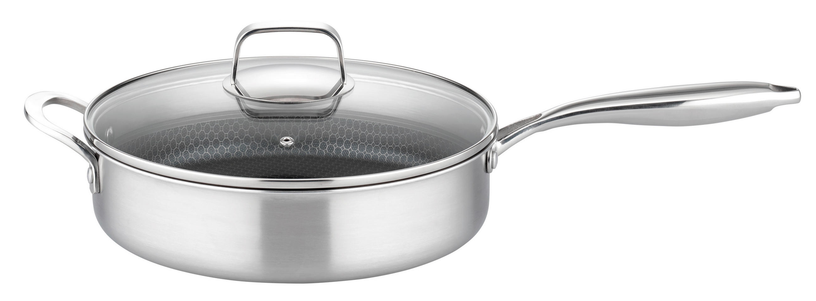 SCHMORPFANNE INOXXA BLACK 28 cm  - Edelstahlfarben/Transparent, Basics, Glas/Metall (28cm) - GSW