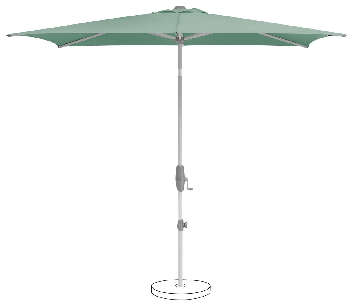 SONNENSCHIRM Grün  - Silberfarben/Grün, KONVENTIONELL, Textil/Metall (250/200cm) - Suncomfort by Glatz