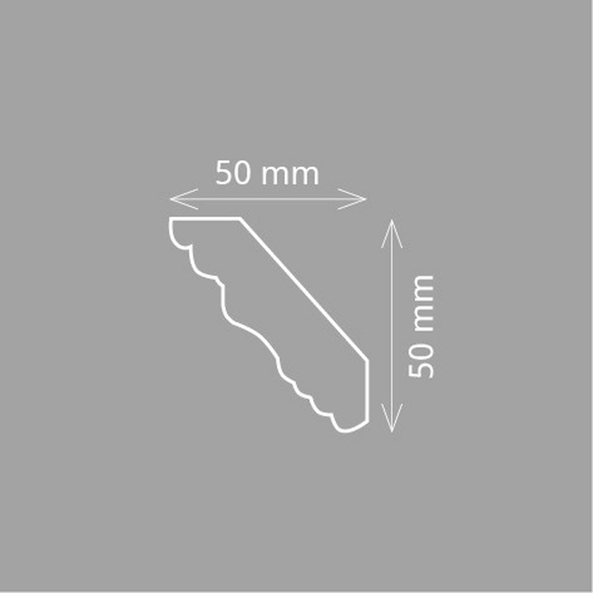 ZIERLEISTE 200/5,0/5,0 cm Weiß Kunststoff  - Weiß, Design, Kunststoff (200/5,0/5,0cm)
