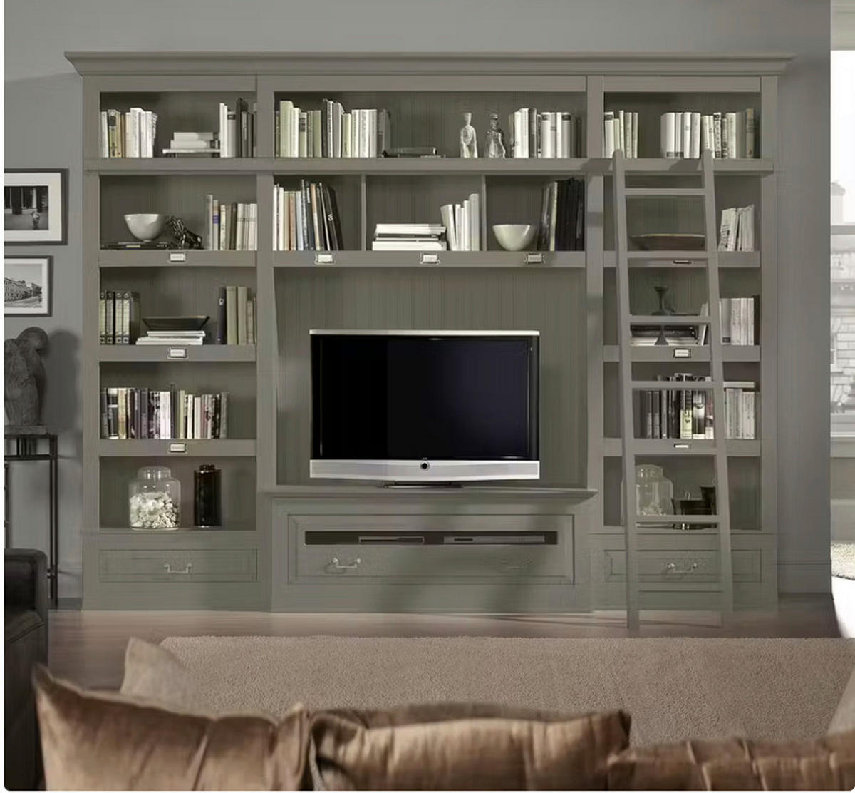 WOHNWAND UrbanClass 3-teilig  in Grau  311/238,5/52-46,5 cm  - Bronzefarben/Grau, LIFESTYLE, Holz/Metall (311/238,5/52-46,5cm) - Livetastic