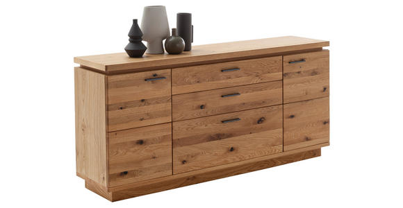 SIDEBOARD Eichefarben  180/84/44 cm  - Eichefarben/Anthrazit, Natur, Holz/Holzwerkstoff (180/84/44cm) - Linea Natura