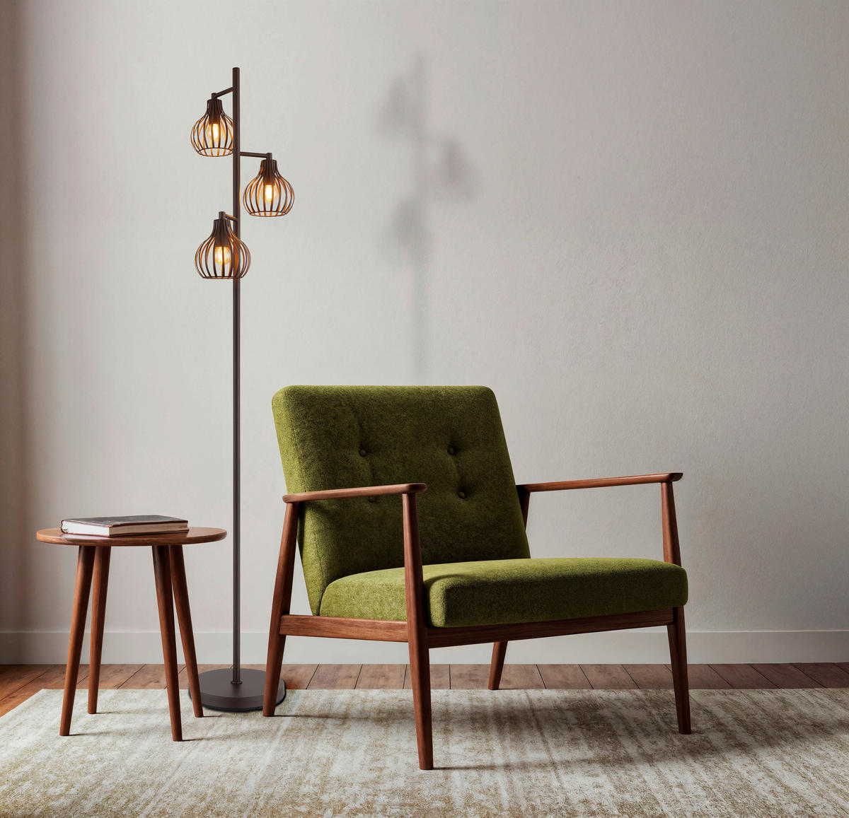 STOJACÍ LAMPA, 31/161 cm  - černá/rezavá, Design, kov/plast (31/161cm) - Globo