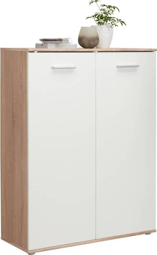 CIPELARNIK bela, sonoma hrast pločasti materijal - sonoma hrast/bela, Dizajnerski, pločasti materijal/plastika (90/118/36cm) - Carryhome
