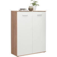 SKRINKA NA TOPÁNKY, biela, dub sonoma, 90/118/36 cm - biela/strieborná, Design, kompozitné drevo/plast (90/118/36cm) - Carryhome