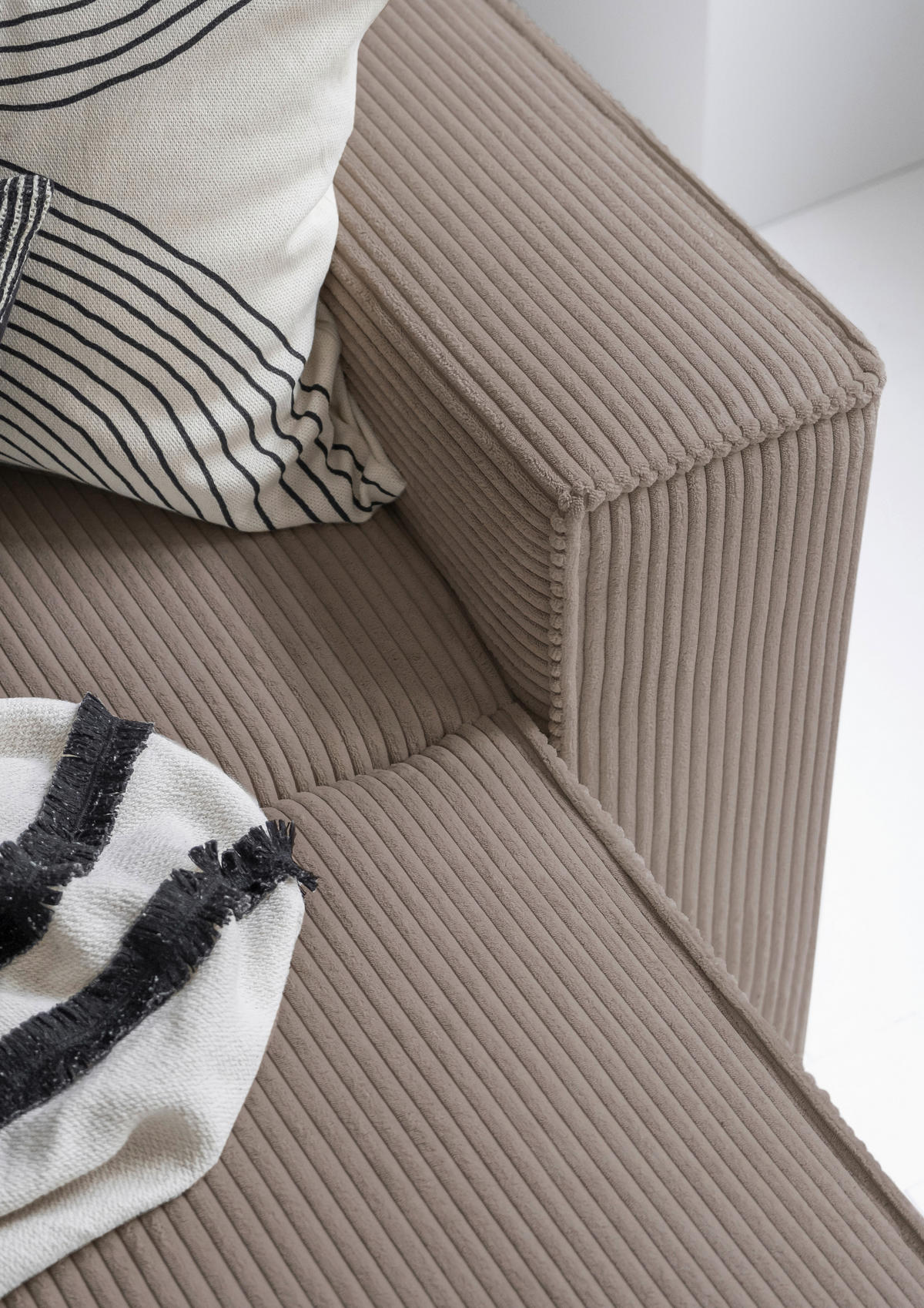 SEDACIA SÚPRAVA, textil, taupe - čierna/taupe, Design, textil/plast (194/322/156cm) - MID.YOU