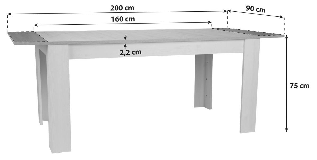 ESSTISCH Eichefarben, Lärchefarben rechteckig  ausziehbar  - Eichefarben/Lärchefarben, Design, Holzwerkstoff (160/90/75cm) - MID.YOU