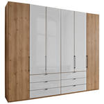 FALTTÜRENSCHRANK  in Weiß, Eiche Bianco  - Schieferfarben/Eiche Bianco, KONVENTIONELL, Glas/Holzwerkstoff (250/216/58cm) - Dieter Knoll