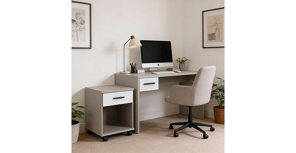 ROLLCONTAINER 46/58/40 cm  - Schwarz/Weiß, Design, Holzwerkstoff/Kunststoff (46/58/40cm) - Carryhome