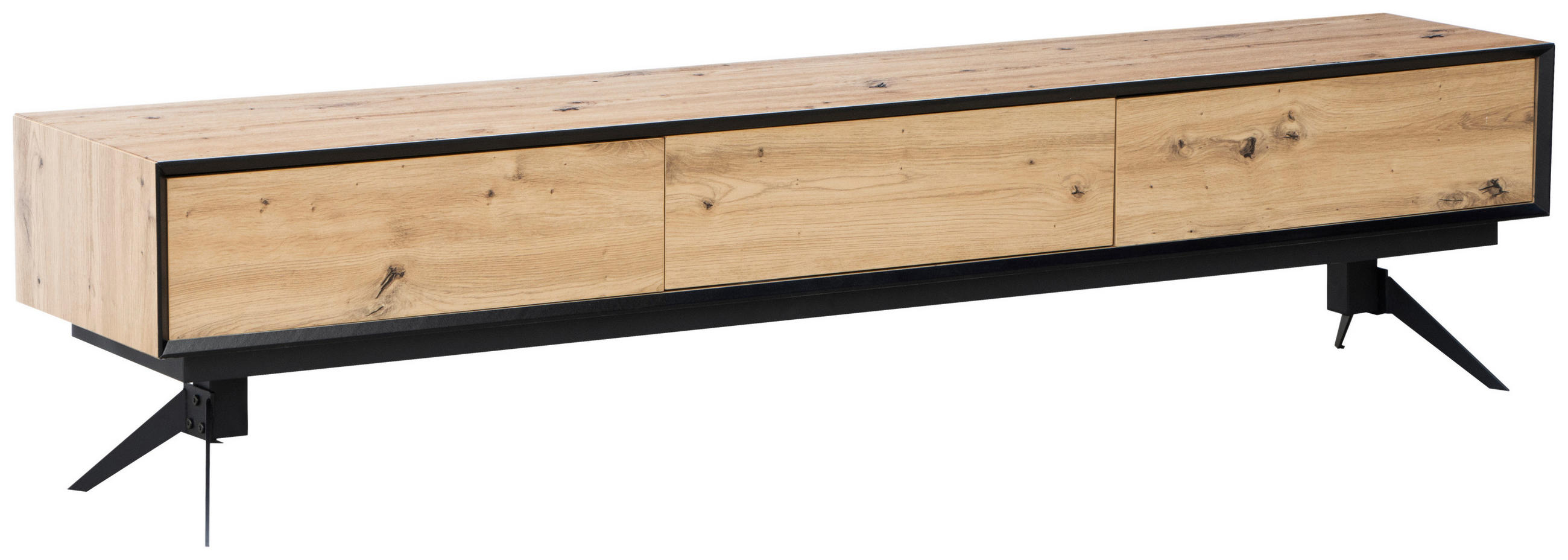 LOWBOARD  200/45,5/40 cm  - Eichefarben/Schwarz, Design, Holzwerkstoff/Metall (200/45,5/40cm) - MID.YOU