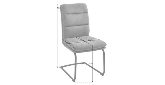 SCHWINGSTUHL in Metall, Textil Grau - Schwarz/Grau, Design, Textil/Metall (46/95/62,5cm) - Cantus