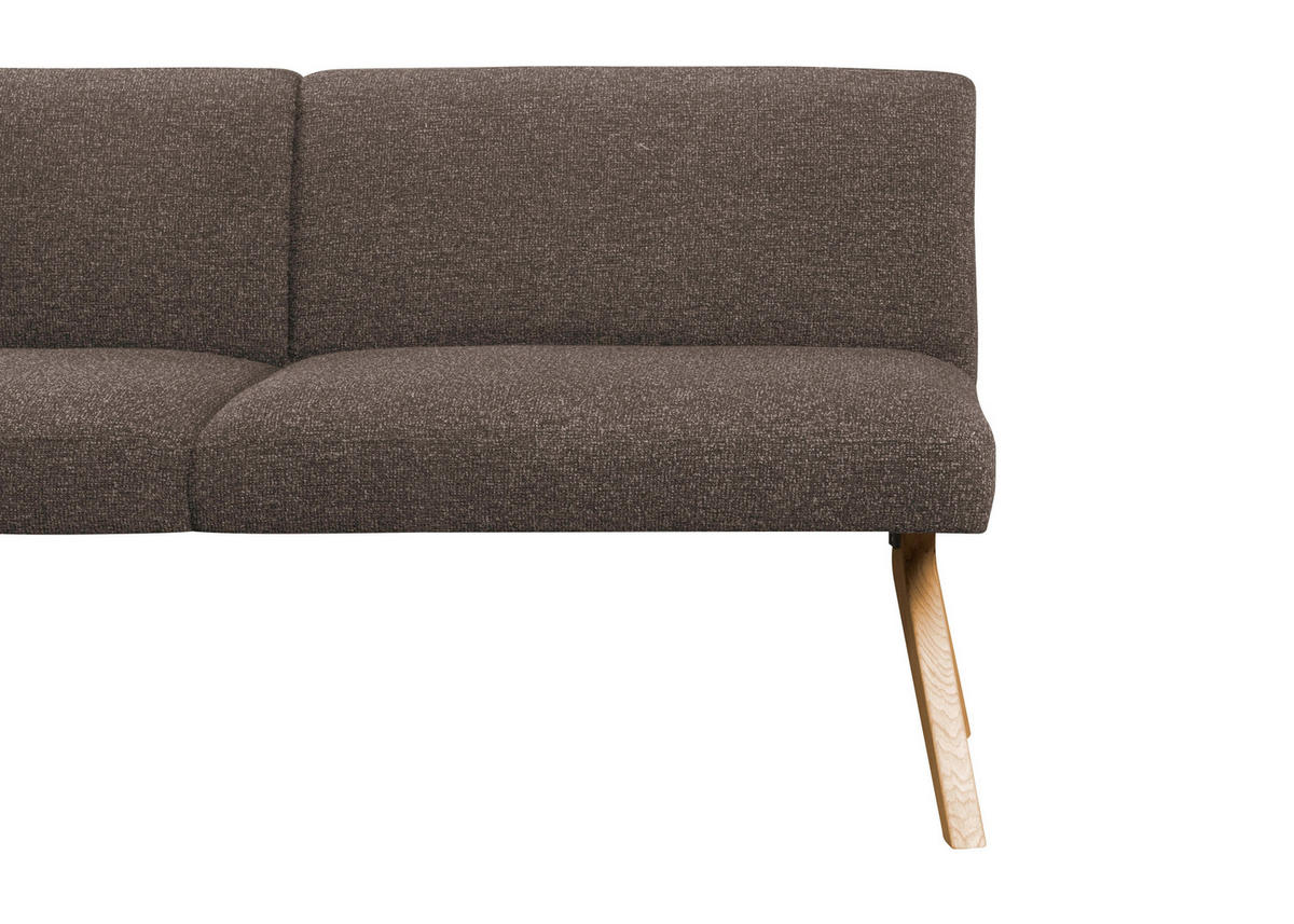 ECKBANK 238/172 cm Webstoff Braun Eiche vollmassiv   - Eichefarben/Braun, KONVENTIONELL, Holz/Textil (238/172cm) - Linea Natura