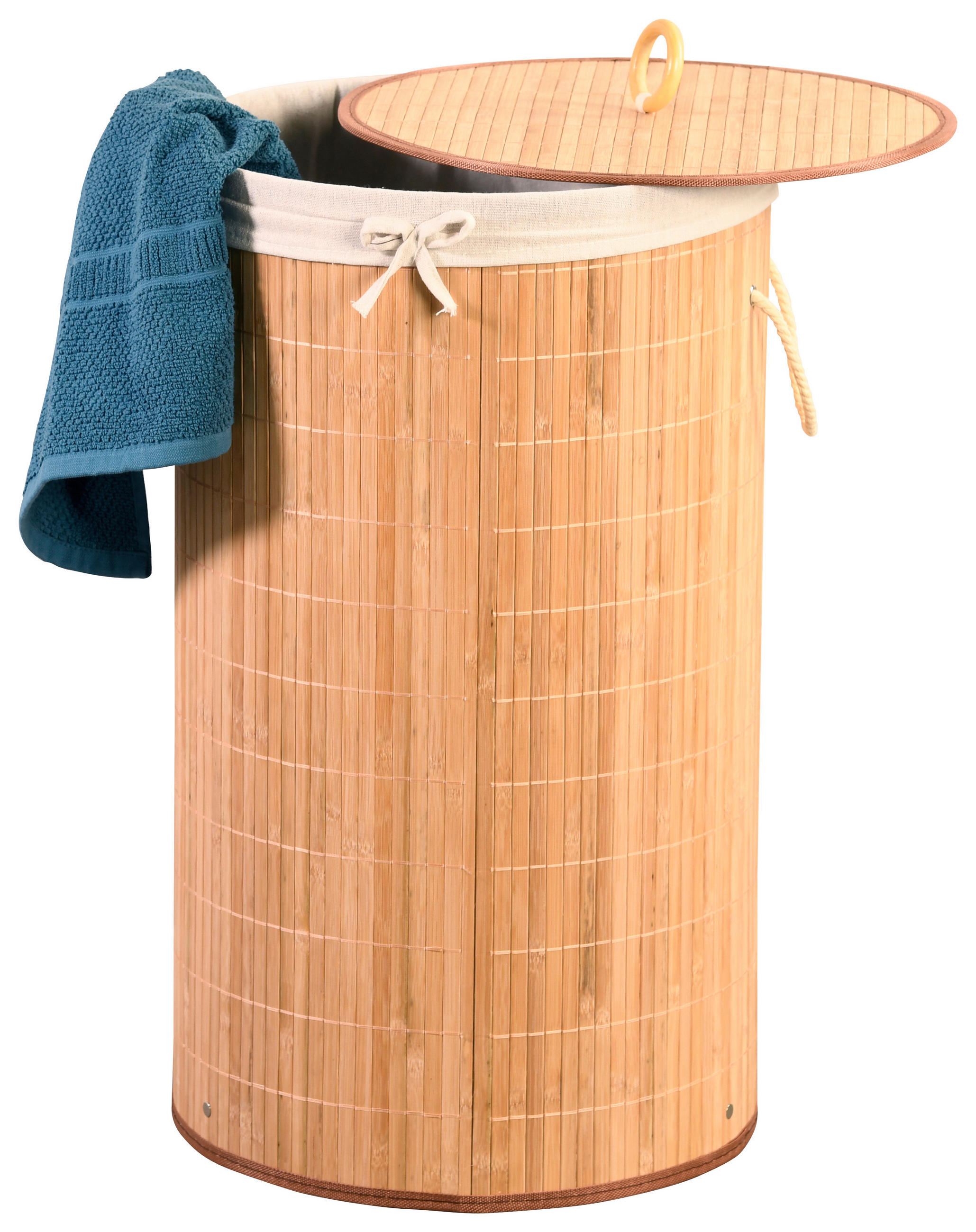 WÄSCHESAMMLER - Creme/Naturfarben, Basics, Holz/Textil (35/60/35cm) - Kesper