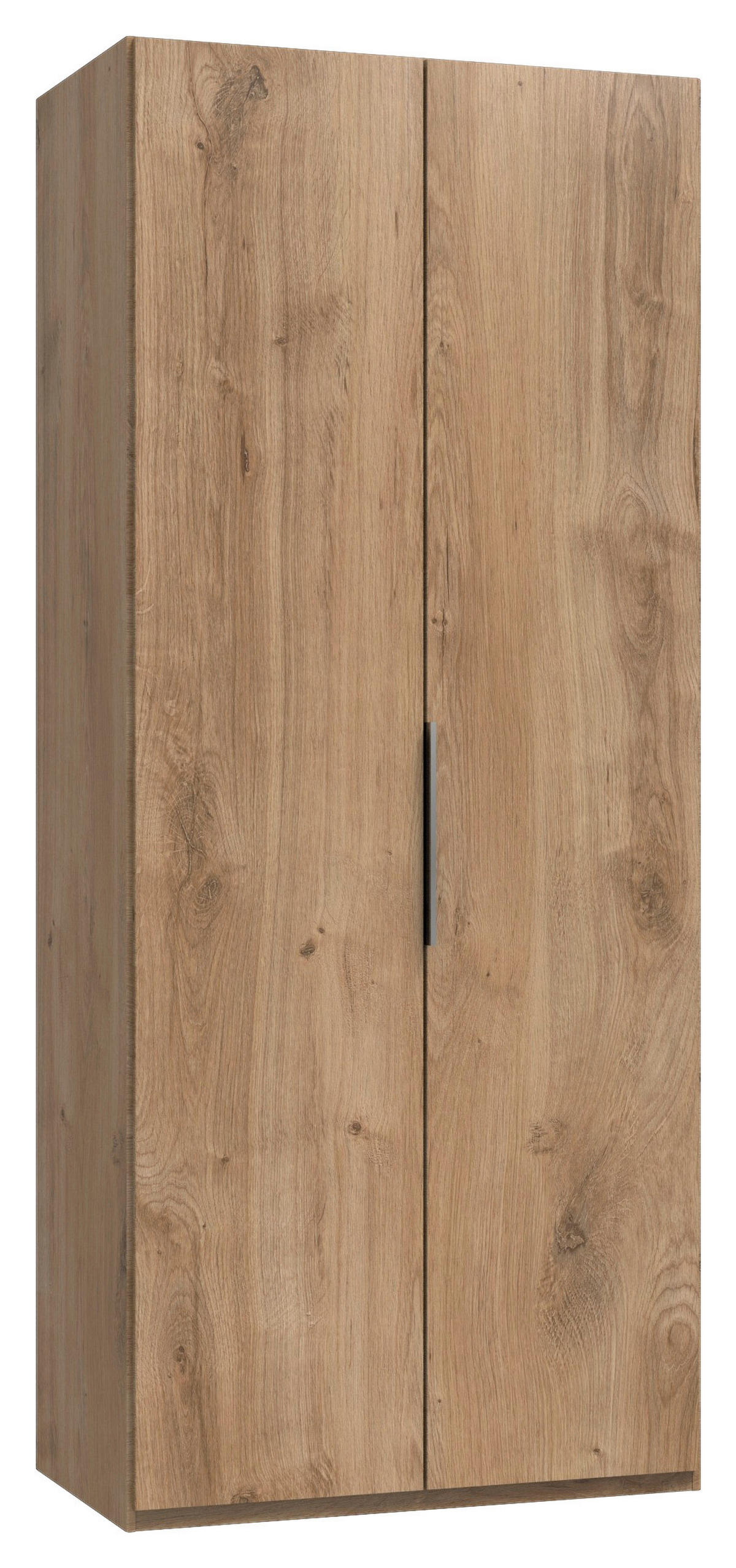 DREHTÜRENSCHRANK Plankeneiche  - Chromfarben/Plankeneiche, Modern, Holzwerkstoff/Metall (100/216/58cm) - MID.YOU