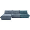 ECKSOFA Petrol, Blaugrau Cord, Lederlook  - Blaugrau/Petrol, Trend, Textil (185/315cm) - Livetastic