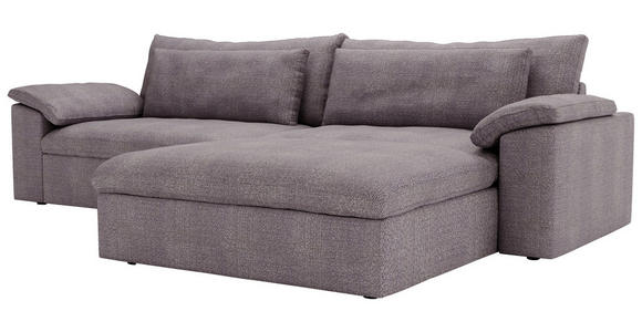 ECKSOFA  in Webstoff Grau, Lila  306/198 cm  - Lila/Schwarz, MODERN, Kunststoff/Textil (306/198cm) - Carryhome