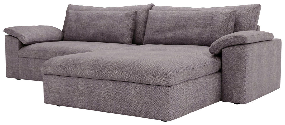 ECKSOFA  in Webstoff Grau, Lila  306/198 cm  - Lila/Schwarz, MODERN, Kunststoff/Textil (306/198cm) - Carryhome