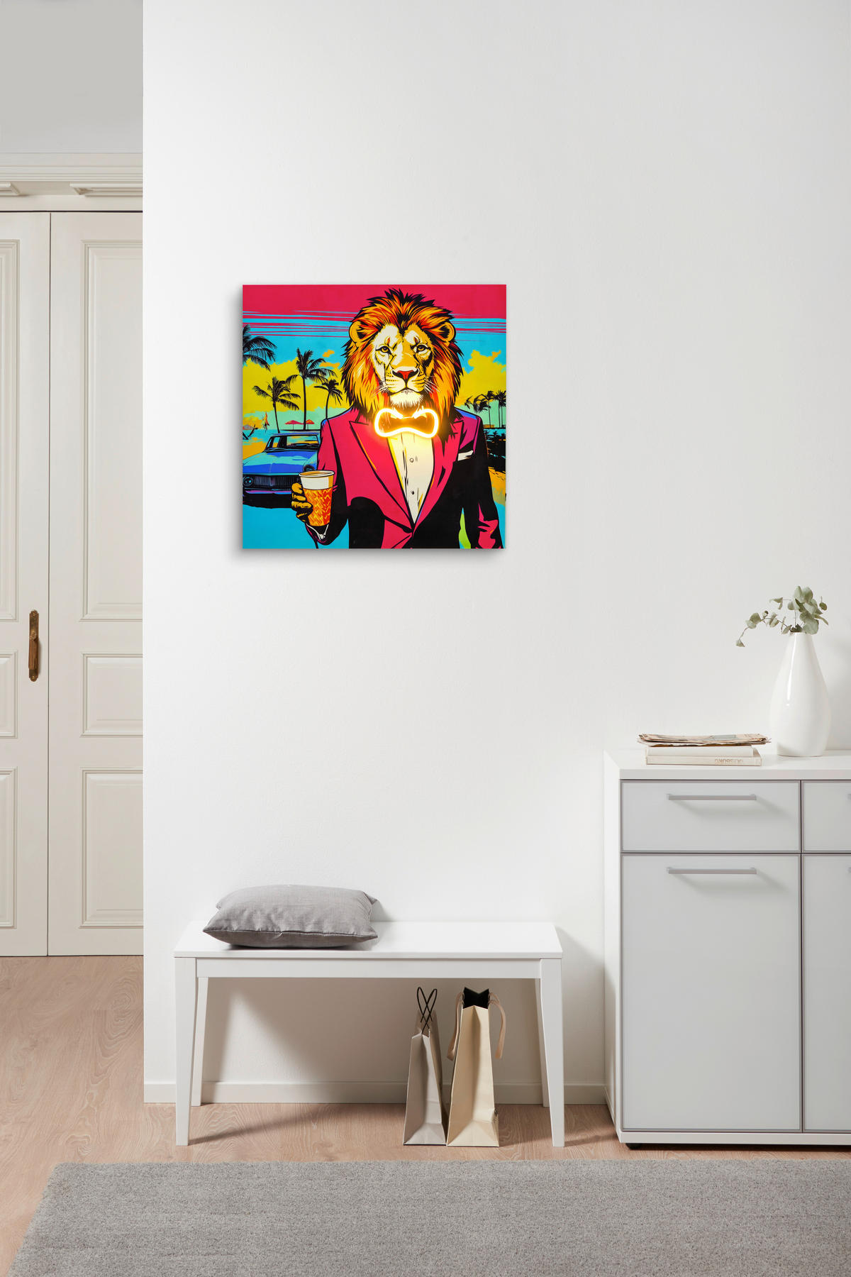 KUNSTDRUCK Tiere Multicolor 55/55 cm  - Multicolor, Trend, Holz/Holzwerkstoff (55/55cm) - Monee