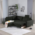 ECKSOFA in Flachgewebe, Leinenoptik Dunkelgrün  - Dunkelgrün/Schwarz, Design, Textil/Metall (208/247cm) - Xora