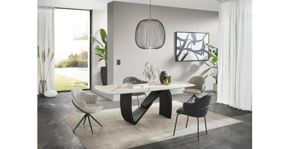 ESSTISCH in Metall, Keramik 220/110/76 cm  - Beige/Schwarz, Design, Keramik/Metall (220/110/76cm) - Belluti