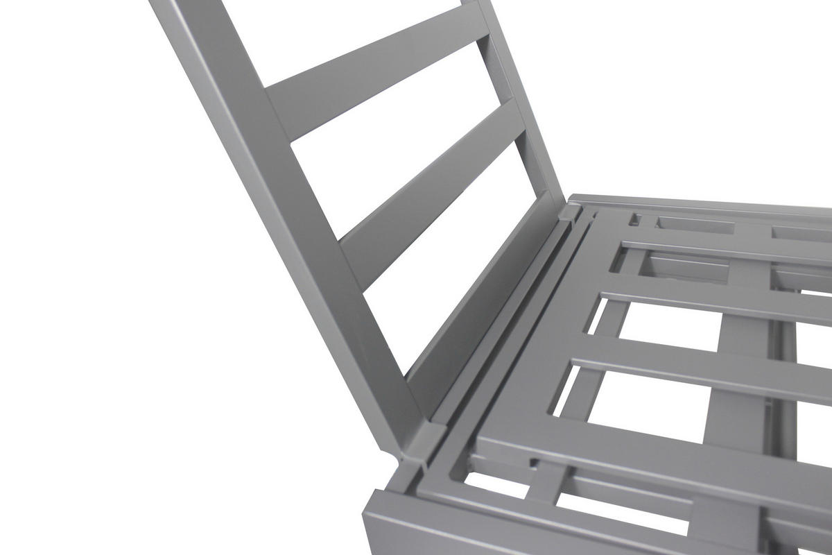 RÜCKENLEHNE 58,5/2,5/53,5 cm  Aluminium  - Anthrazit/Hellgrau, MODERN, Textil/Metall (58,5/2,5/53,5cm) - Ambia Garden