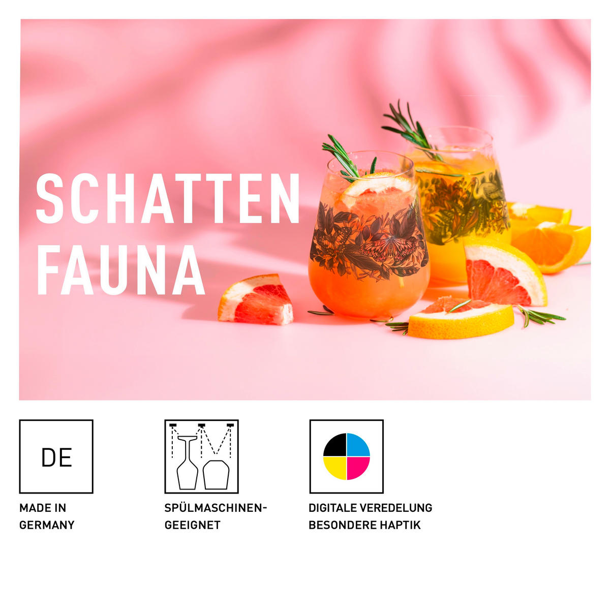 GLÄSERSET Schattenfauna 2-teilig  - Pink/Gelb, LIFESTYLE, Glas (10,2/12,4/10,2cm) - Ritzenhoff